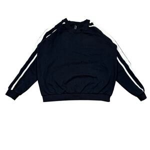 Johnny Cota Striped Raglan Crewneck Pullover Sweatshirt Women's Medium